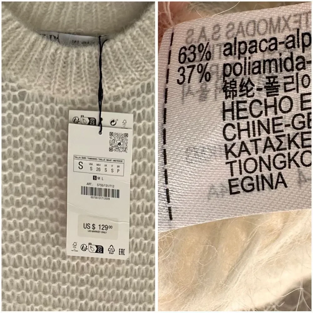 ZARA ALPACA BLEND OVERSIZED KNIT DRESS - Picture 4 of 5